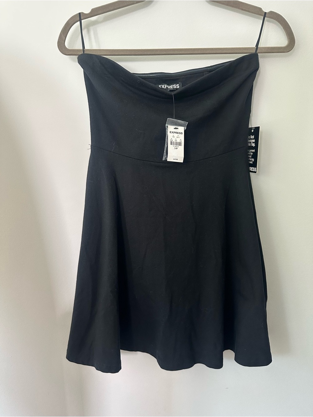 Express Black Strapless Dress with Subtle Texture